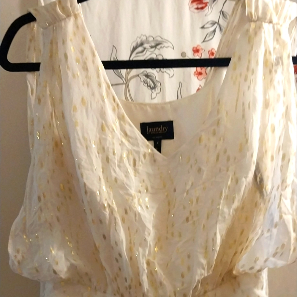 Cream with gold dress